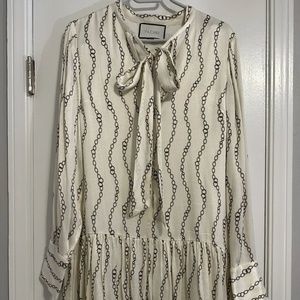 Alexis Chain Pattern Long Sleeve Dress Size M